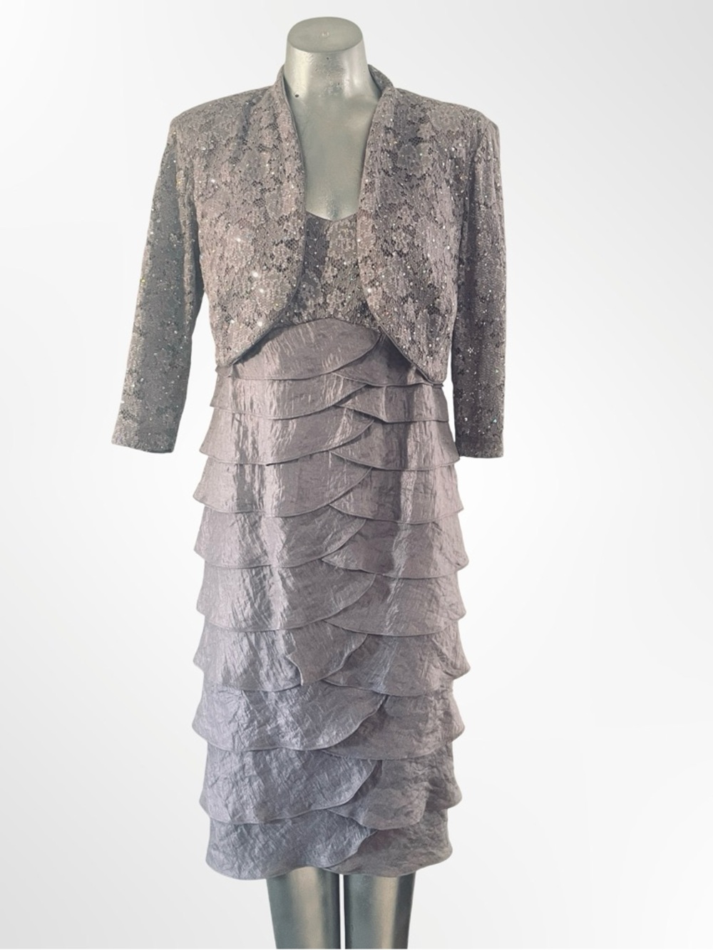 2pc R&M Richards Dusty Lavender Women's Dress w Jacket